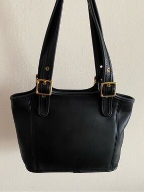 Vintage Coach 90s Black Legacy Small Shopper Shoulder Tote Bag (9086)